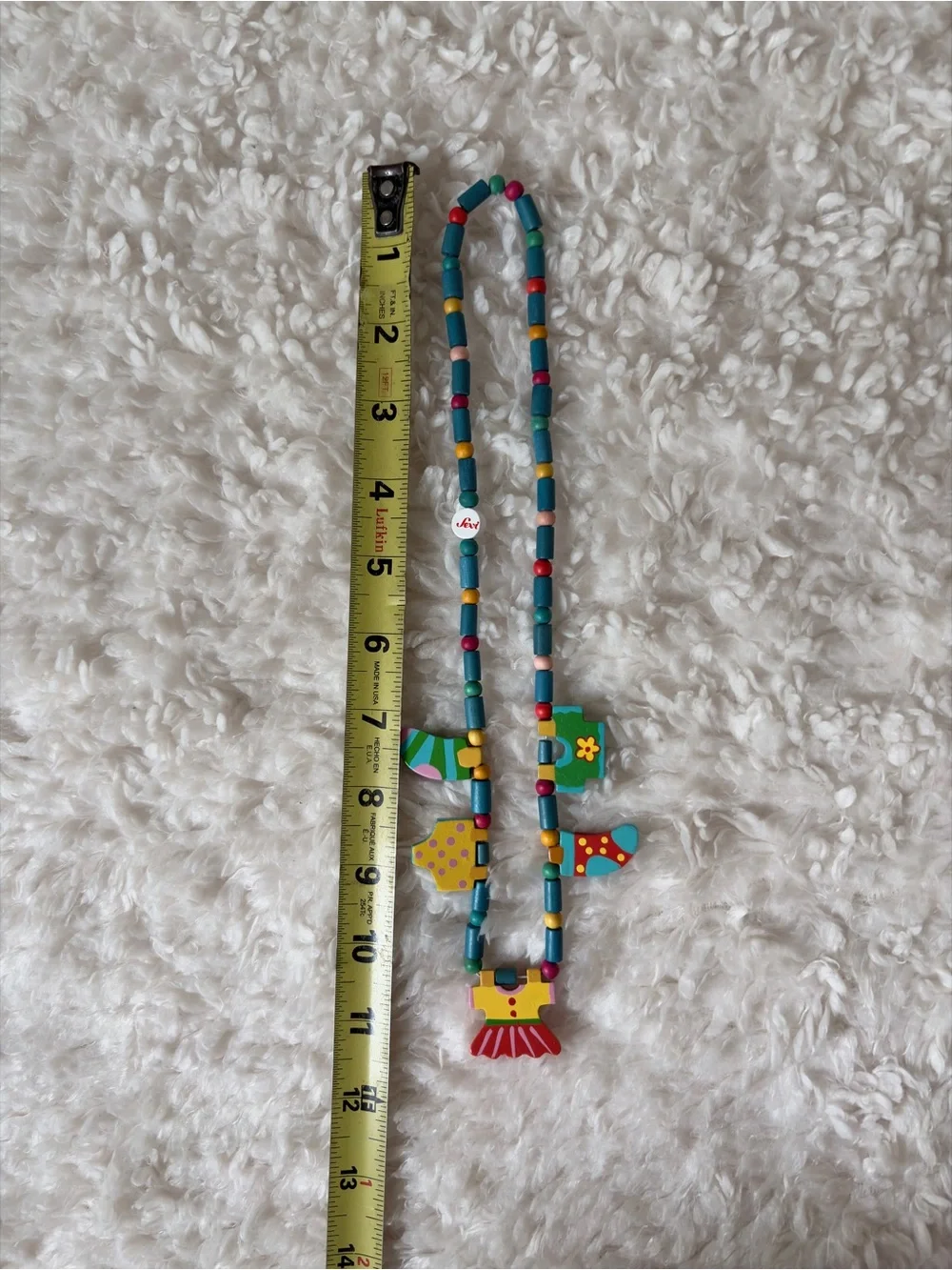 Sevi brand Italian Multicolor Beaded Dress Charm Necklace